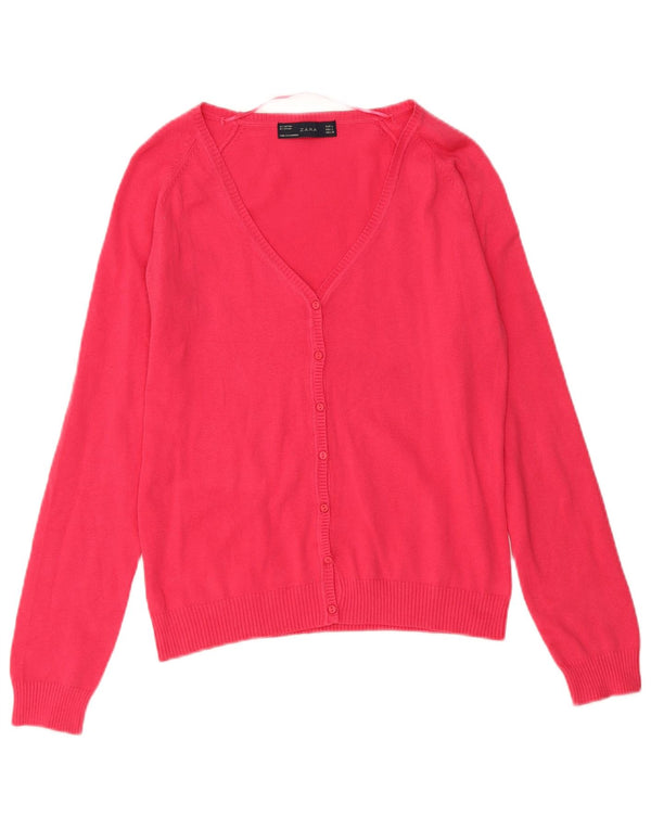 Zara Womens Cardigan Sweater UK 14 Large Pink