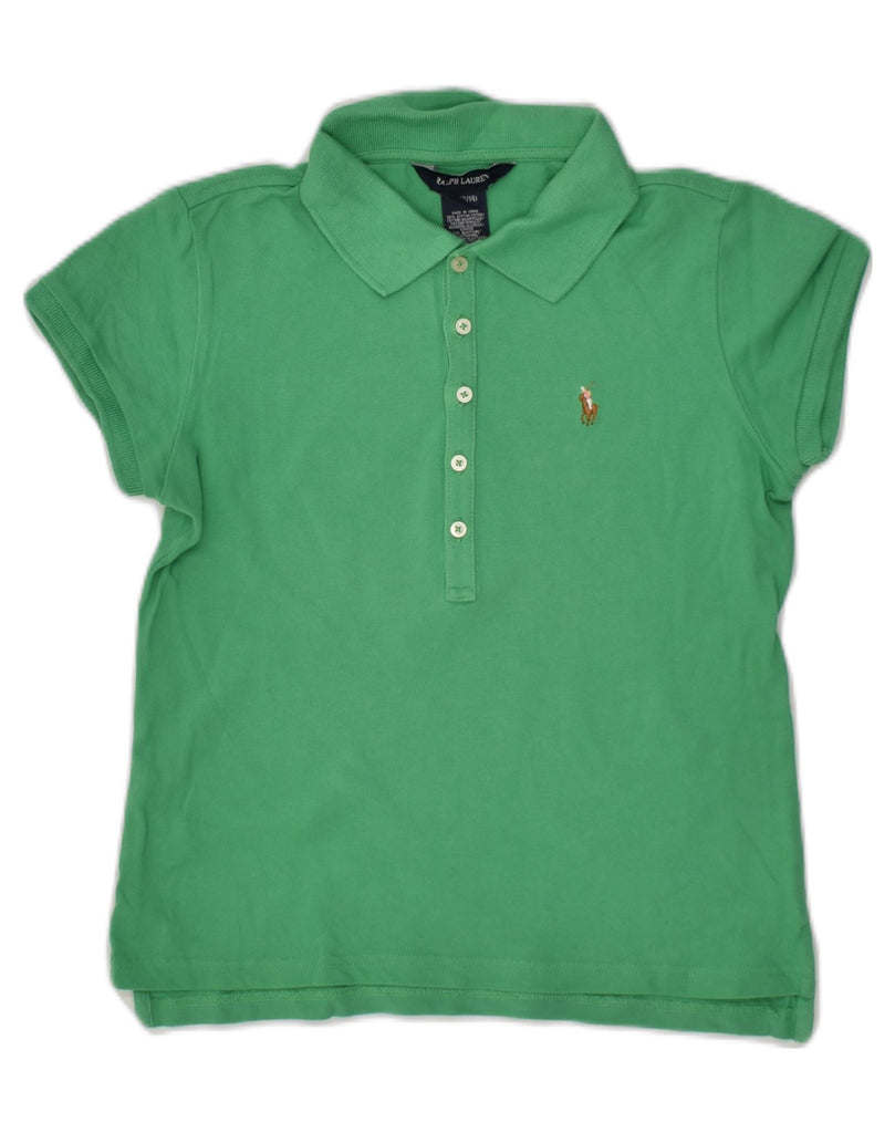 RALPH LAUREN Girls Polo Shirt 12-13 Years Large  Green Cotton | Vintage Ralph Lauren | Thrift | Second-Hand Ralph Lauren | Used Clothing | Messina Hembry 