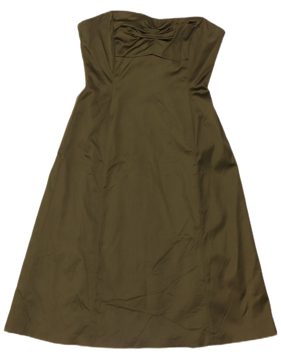 Coast Womens Strapless Dress UK 12 Medium Khaki Acetate