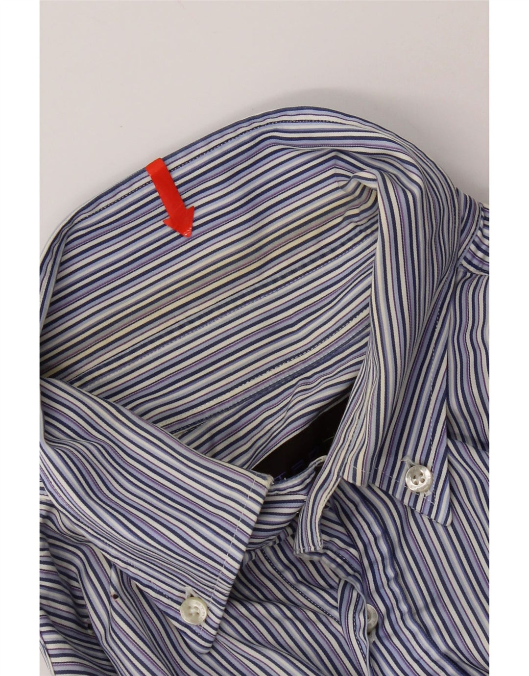 Etro Mens Shirt Size 40 Medium Blue Striped Cotton