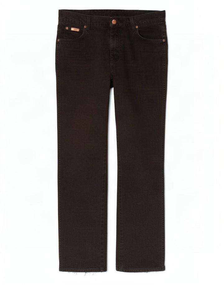 Wrangler Mens Texas Straight Jeans W36 L32 Black Cotton