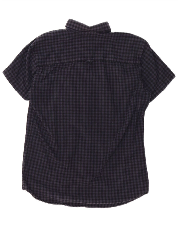 Jack & Jones Mens Short Sleeve Regular Fit Shirt Small Navy Blue Gingham