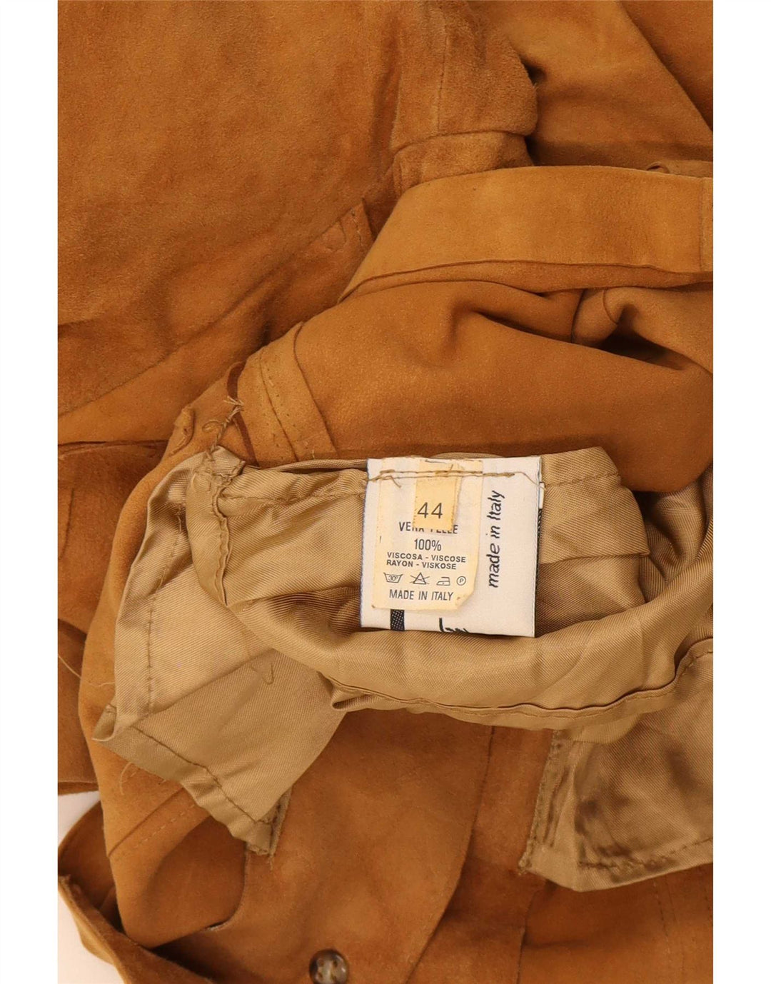 Vintage Womens 4 Button Suede Blazer Jacket IT 44 Medium Beige Leather