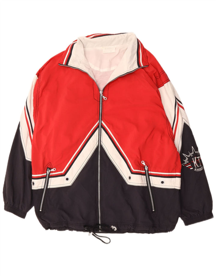 Killtec Mens Loose Fit Windbreaker Jacket UK 38 Medium Red Colourblock