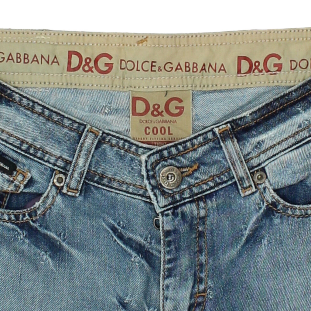 Dolce & Gabbana Womens Blue Low Rise Bootcut Jeans | Vintage Designer Denim VTG | Vintage Messina Hembry | Thrift | Second-Hand Messina Hembry | Used Clothing | Messina Hembry 