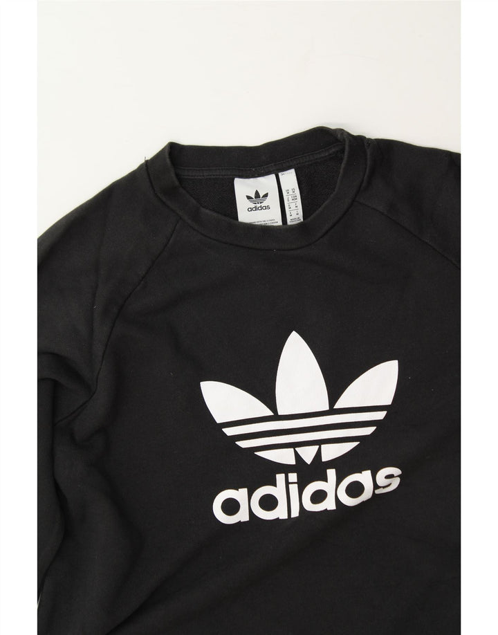 ADIDAS Mens Graphic Sweatshirt Jumper Medium Black Cotton Vintage Adidas and Second-Hand Adidas from Messina Hembry 