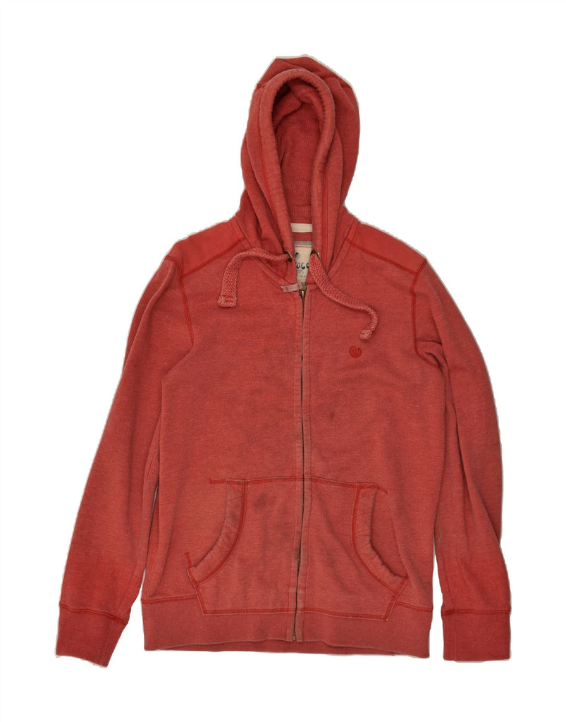 FAT FACE Mens Zip Hoodie Sweater Medium Red Polyester | Vintage Fat Face | Thrift | Second-Hand Fat Face | Used Clothing | Messina Hembry 