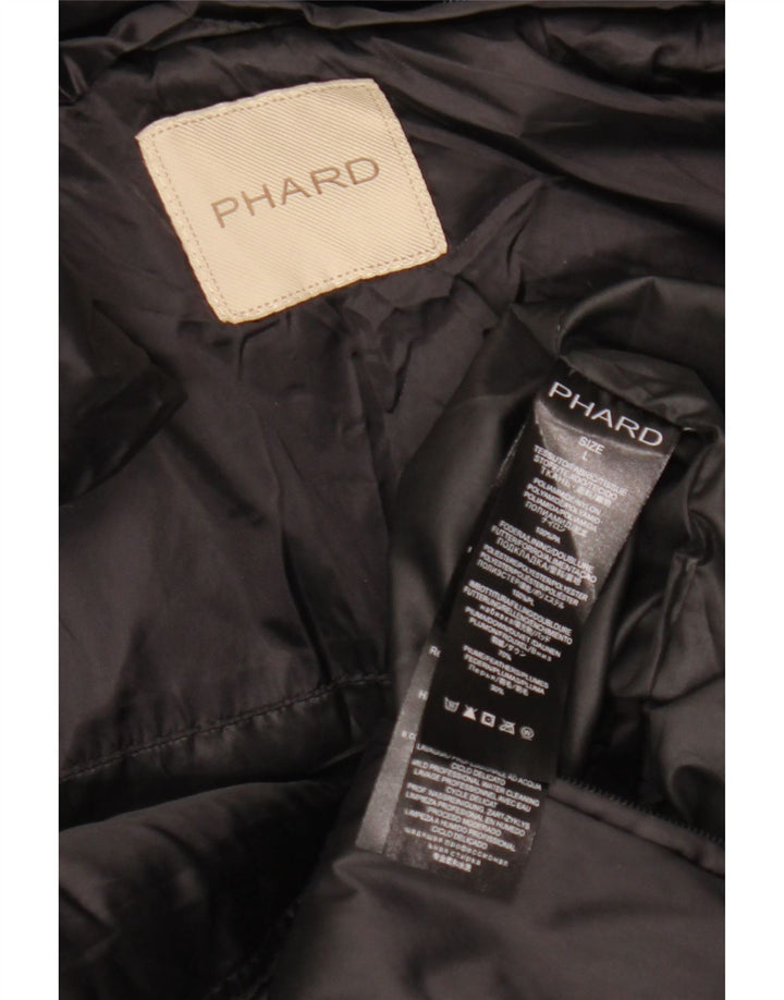 PHARD Womens Hooded Padded Jacket UK 14 Large Black Polyester