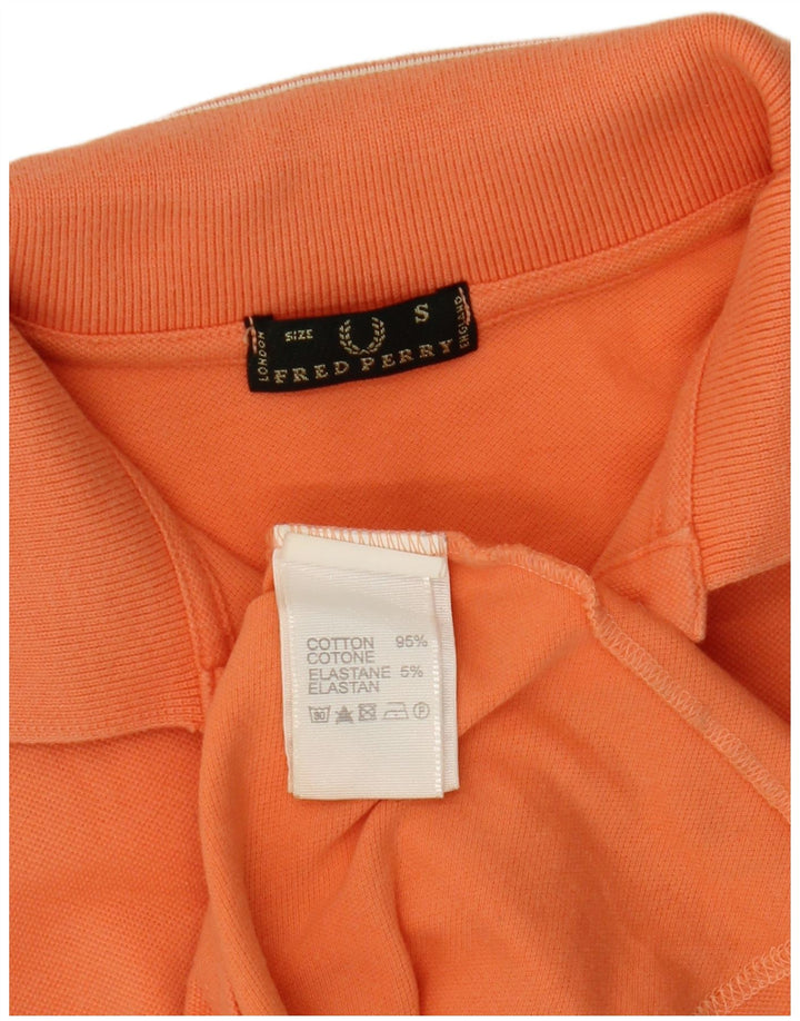 Fred Perry Womens Polo Shirt UK 10 Small Orange Cotton
