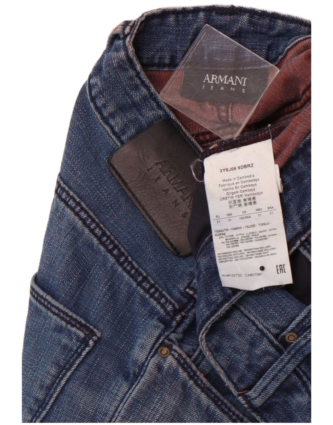ARMANI Womens Slim Jeans W31 L34 Blue Cotton
