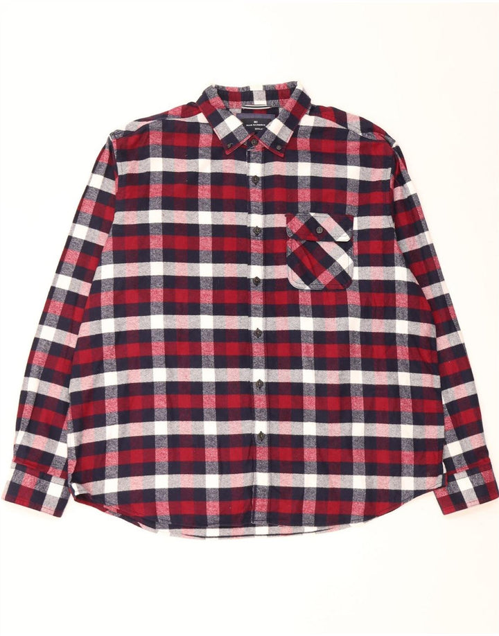 Marks & Spencer Mens Blue Harbour Regular Fit Flannel Shirt 2XL Red Check