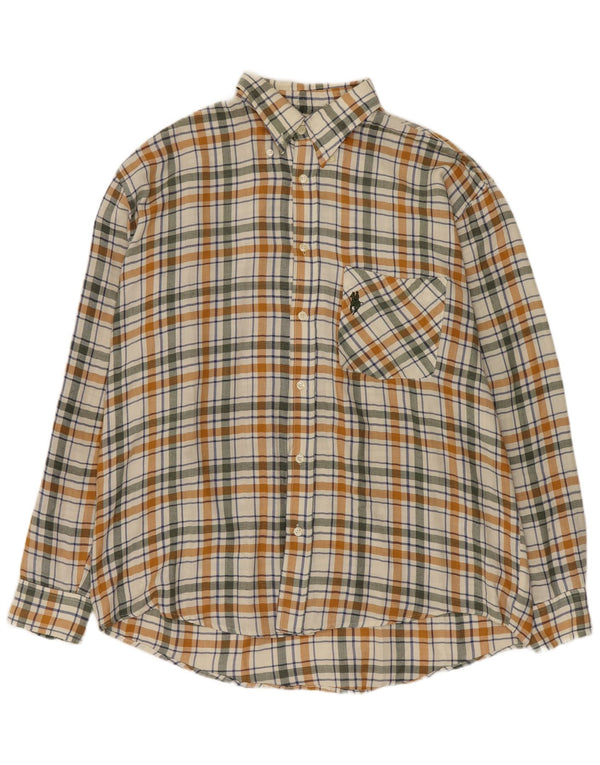 Vintage Mens Flannel Shirt Large Multicoloured Check