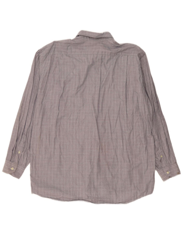 Lacoste Mens Shirt Size 42 Large Grey Check Cotton