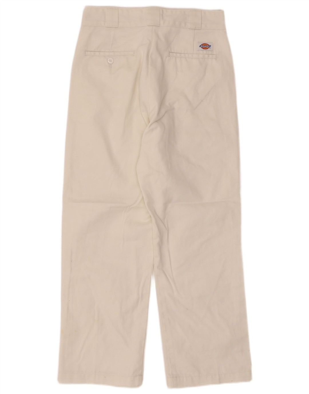 Dickies Womens High Waist Cropped Trousers W28 L25 White Polyester