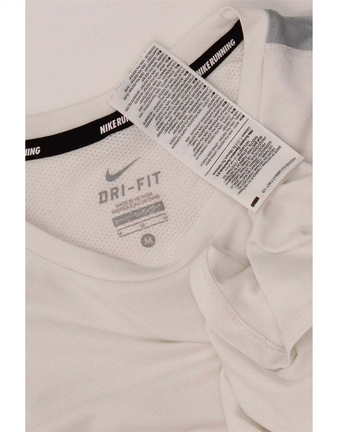 Nike Mens Dri Fit T-Shirt Top Medium White Colourblock Polyester