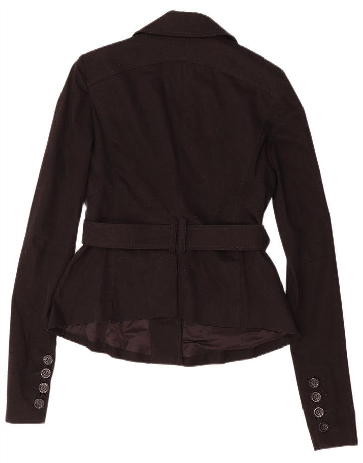 Patrizia Pepe Womens 2 Button Blazer Jacket IT 44 Medium Black Cotton