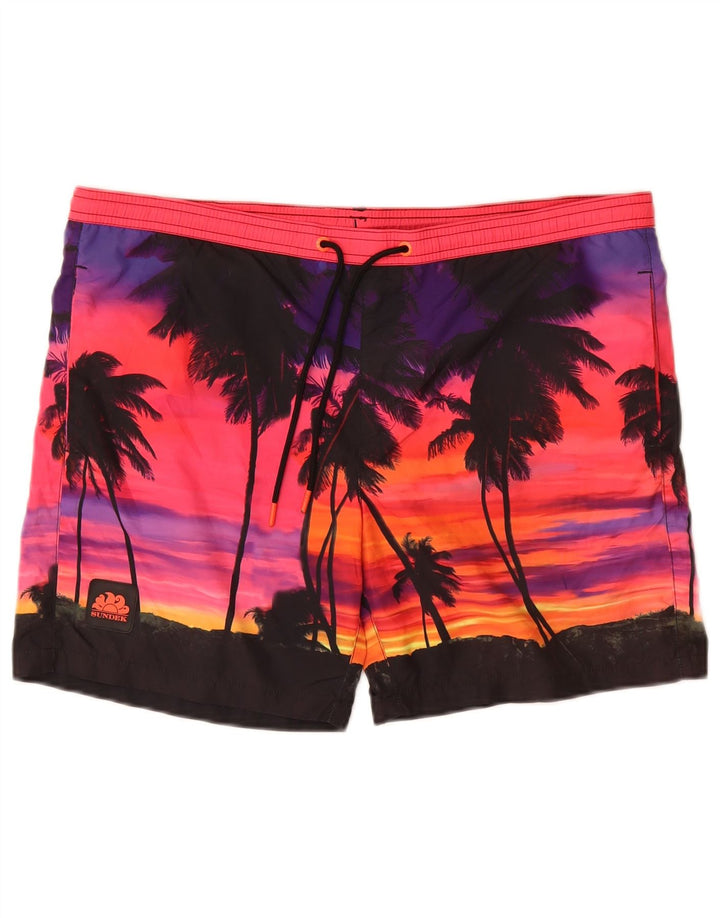 SUNDEK Mens Swimming Shorts Small  Multicoloured Polyester Hawaiian