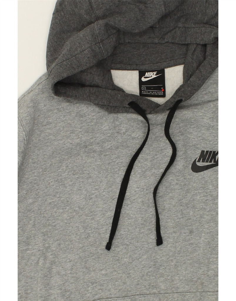 NIKE Mens Graphic Hoodie Jumper Medium Grey Colourblock Cotton | Vintage Nike | Thrift | Second-Hand Nike | Used Clothing | Messina Hembry 