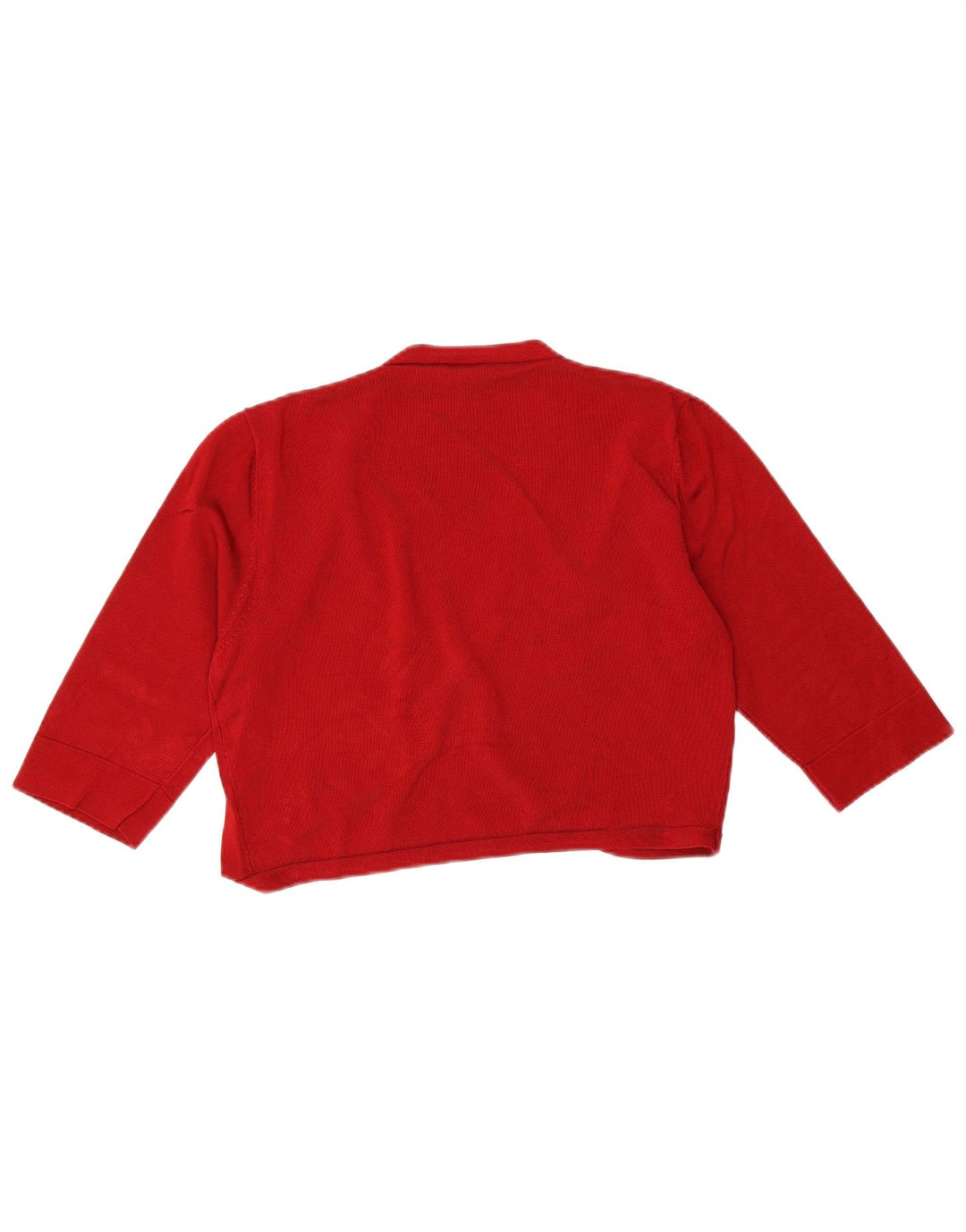 Phase Eight Womens 3/4 Sleeve Crop Cardigan Sweater UK 14 Medium Red