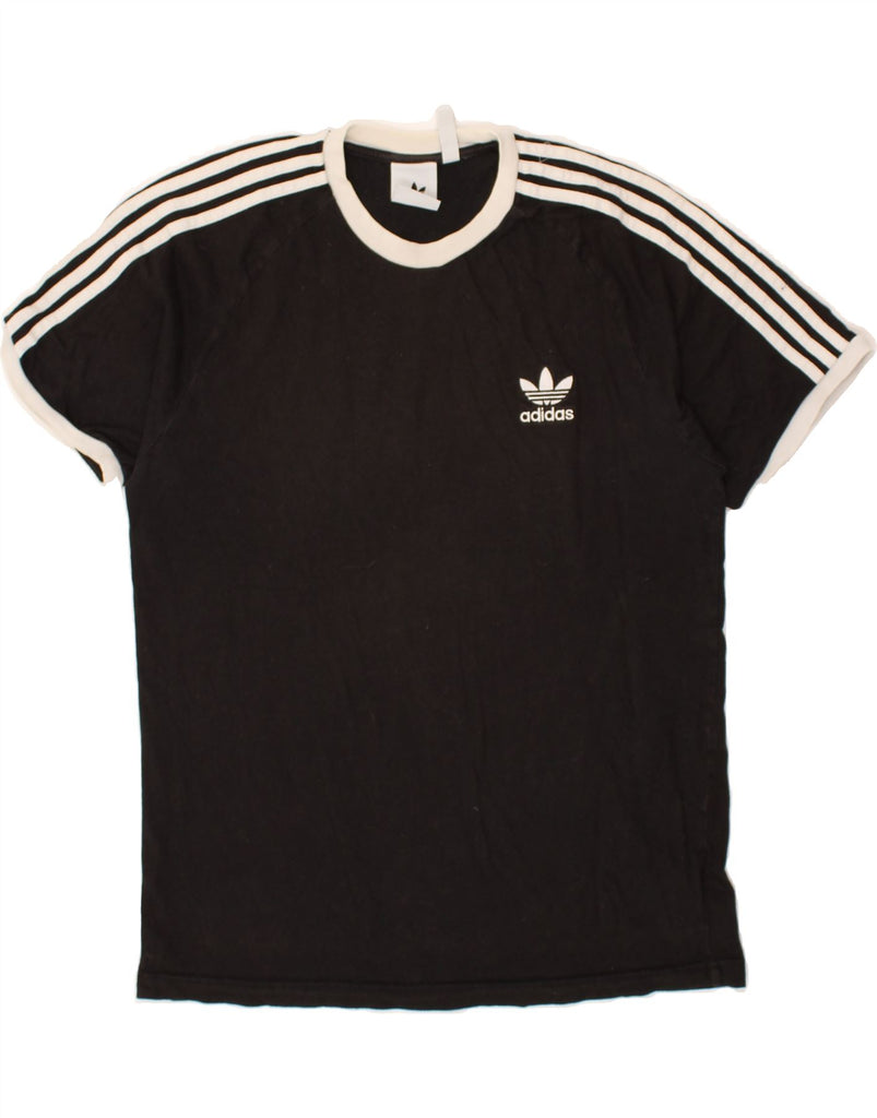 ADIDAS Mens T-Shirt Top Large Black Cotton | Vintage Adidas | Thrift | Second-Hand Adidas | Used Clothing | Messina Hembry 