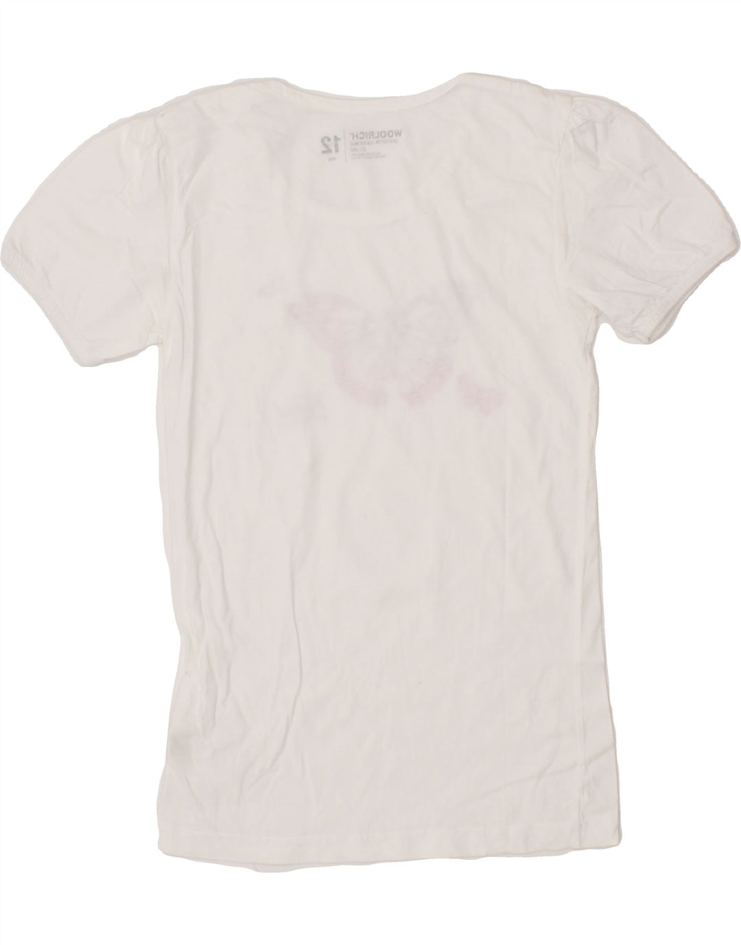 WOOLRICH Girls Graphic T-Shirt Top 11-12 Years White Vintage Woolrich and Second-Hand Woolrich from Messina Hembry 