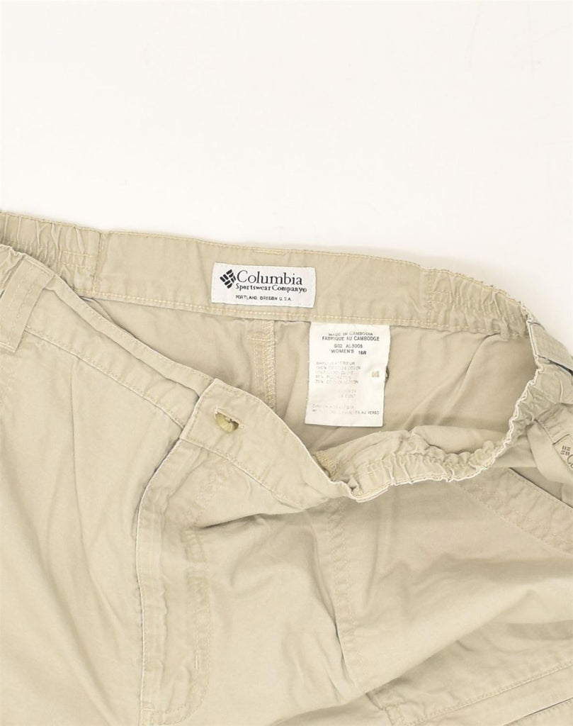 COLUMBIA Womens Cargo Shorts UK 16 Large W34 Grey Cotton | Vintage Columbia | Thrift | Second-Hand Columbia | Used Clothing | Messina Hembry 