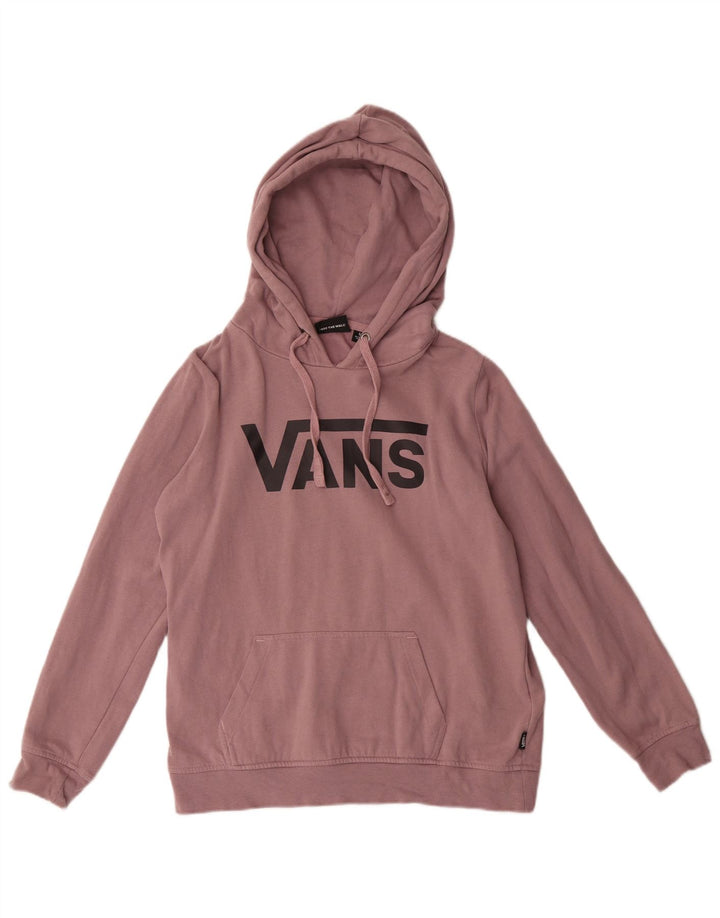 Vans Womens Graphic Oversized Hoodie Jumper UK 10 Small Purple Cotton
