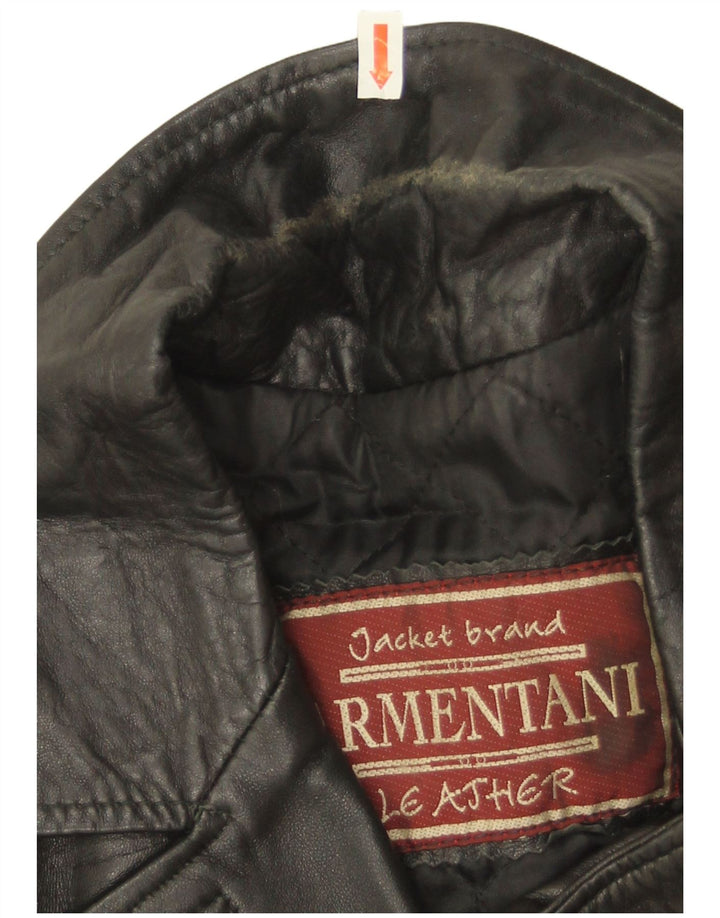 Vintage Womens Leather Jacket UK 14 Medium Black Leather