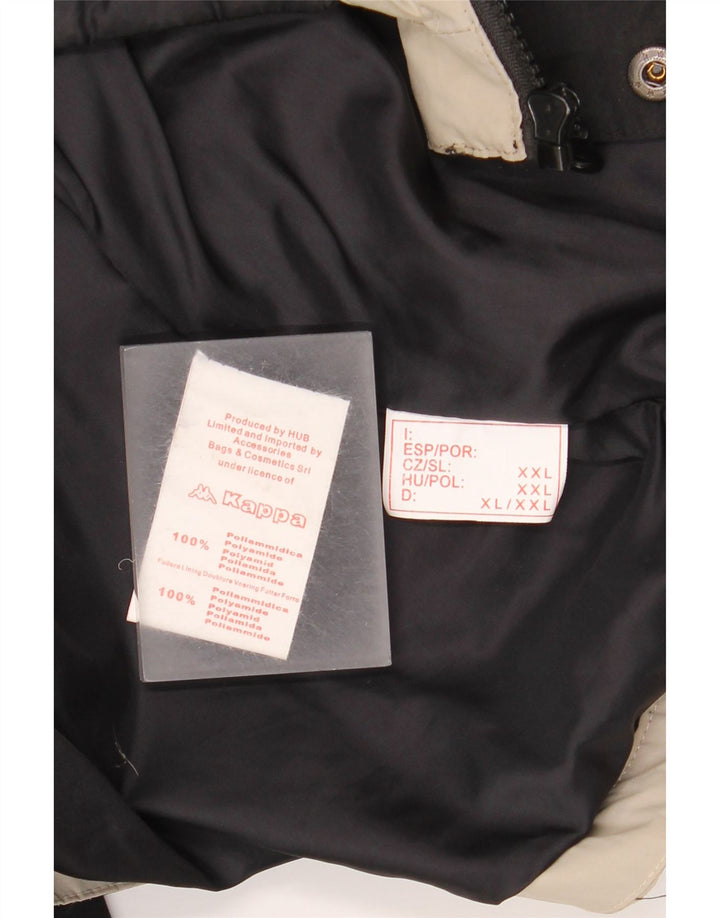 Kappa Mens Windbreaker Jacket UK 44 2XL Black Colourblock Polyamide