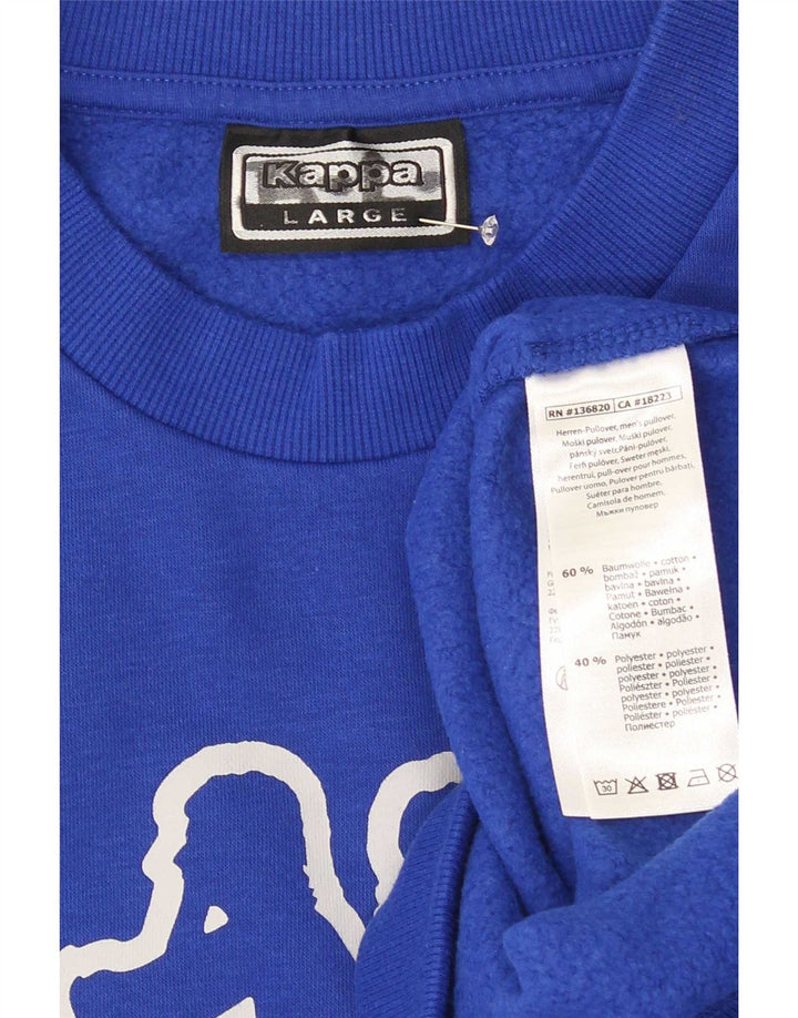 Kappa Mens Graphic Sweatshirt Jumper Large Blue Cotton