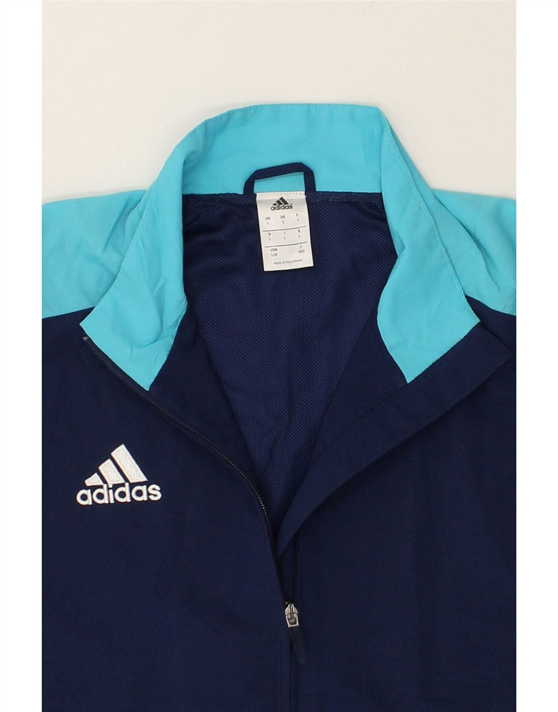 ADIDAS Mens Tracksuit Top Jacket Large Navy Blue Colourblock Polyester | Vintage Adidas | Thrift | Second-Hand Adidas | Used Clothing | Messina Hembry 