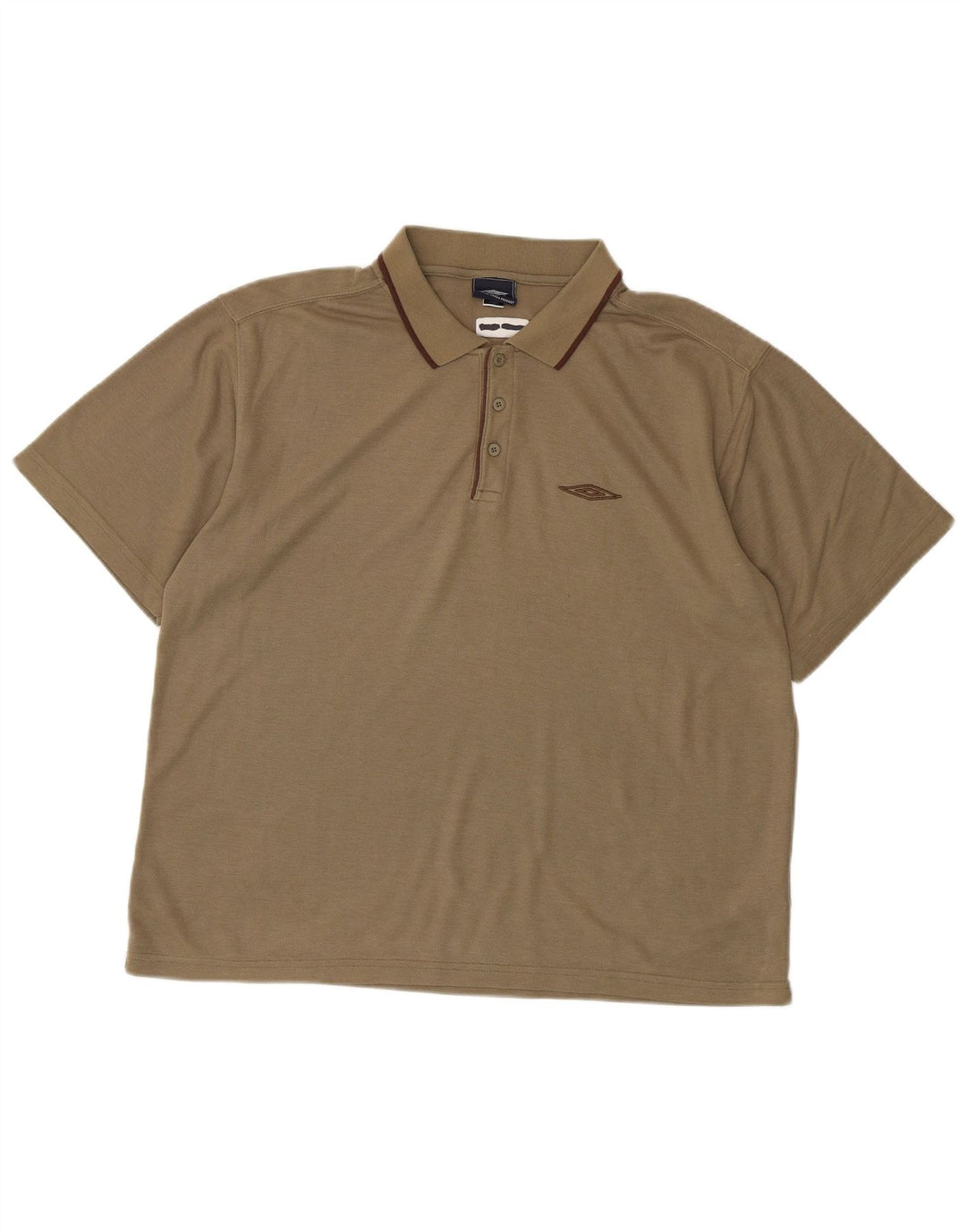 UMBRO Mens Polo Shirt Large Khaki Polyester