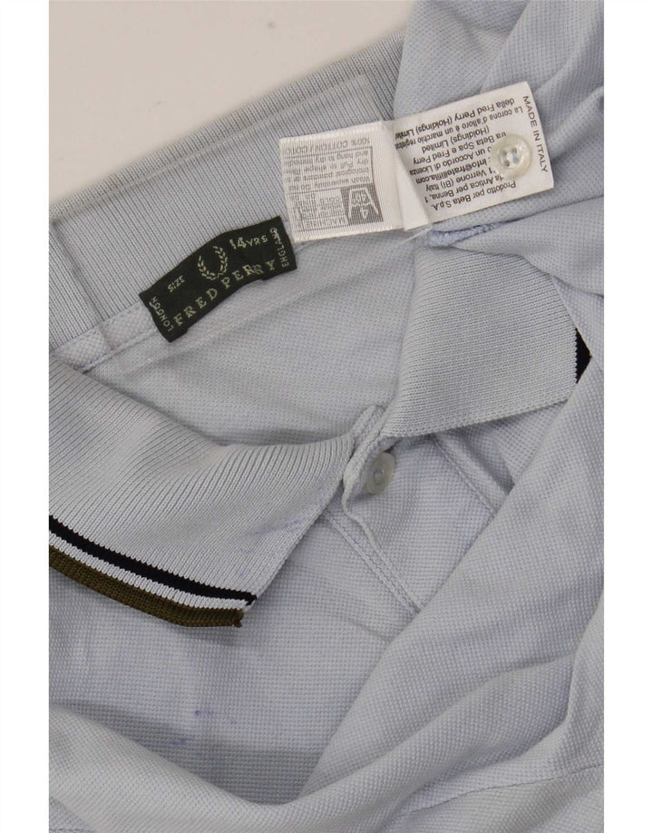Fred Perry Boys Polo Shirt 13-14 Years Blue Cotton