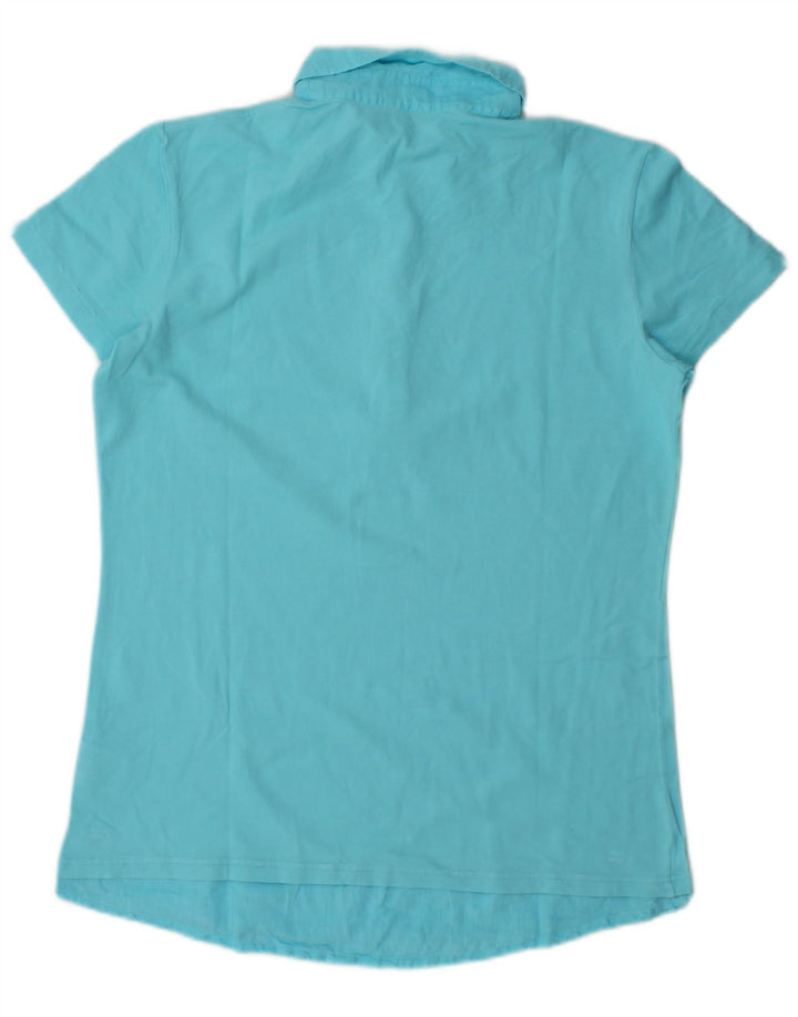 Fred Perry Womens Polo Shirt UK 14 Large Blue Cotton