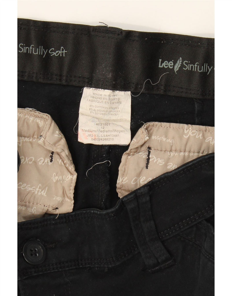 LEE Womens Straight Casual Trousers US 12 Large W32 L32 Black Cotton Vintage Lee and Second-Hand Lee from Messina Hembry 