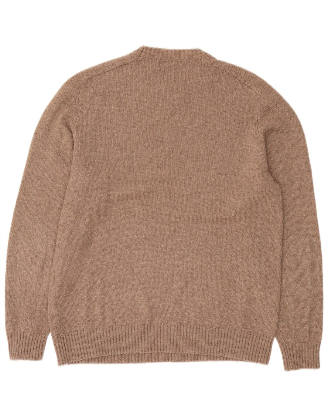 Zara Mens Crew Neck Jumper Sweater Medium Brown Polyester