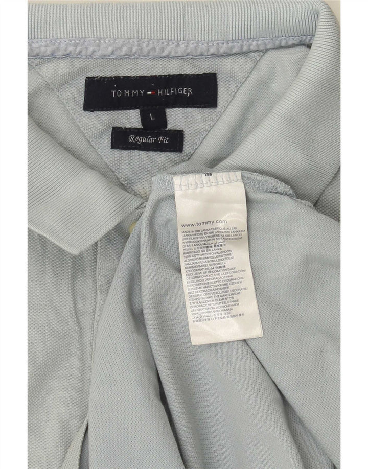 Tommy Hilfiger Mens Regular Fit Polo Shirt Large Blue Cotton