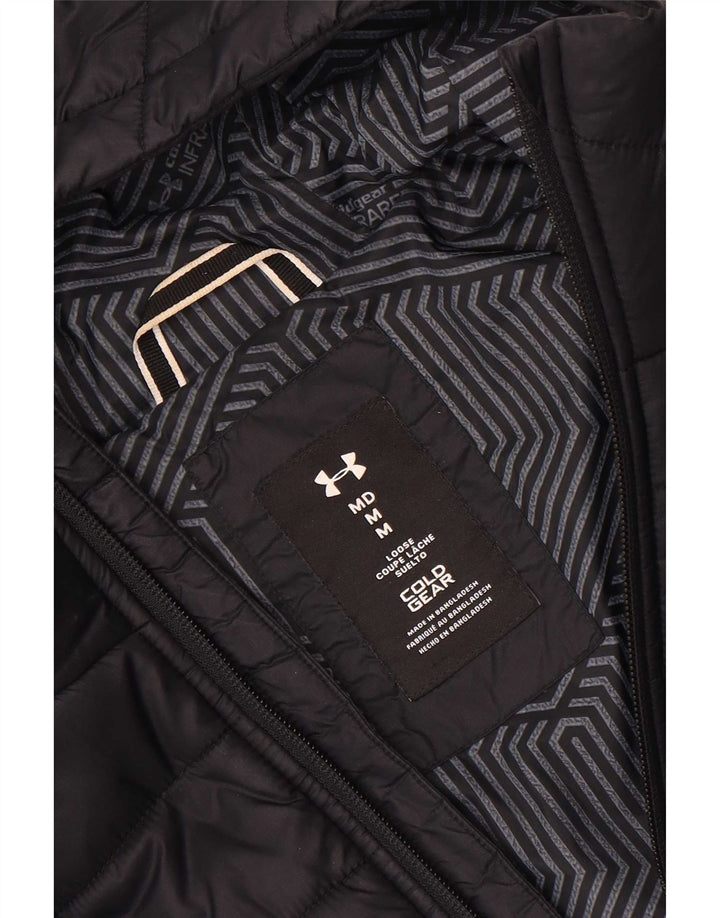 Under Armour Womens Cold Gear Hooded Padded Jacket UK 14 Medium Black