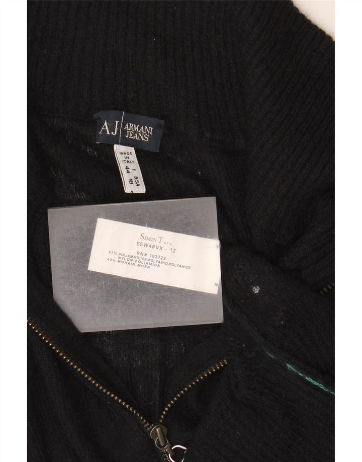 Armani Jeans Womens Cardigan Sweater IT 44 Medium Black Polyamide