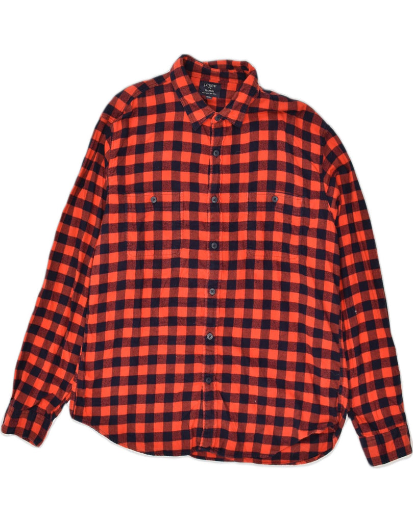 J. CREW Mens Flannel Shirt XL Red Check Cotton | Vintage J. Crew | Thrift | Second-Hand J. Crew | Used Clothing | Messina Hembry 