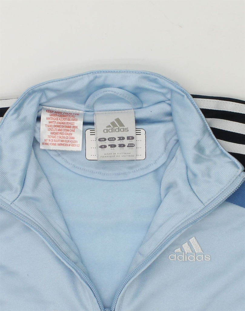 ADIDAS Boys Tracksuit Top Jacket 5-6 Years Blue Colourblock Polyester | Vintage Adidas | Thrift | Second-Hand Adidas | Used Clothing | Messina Hembry 