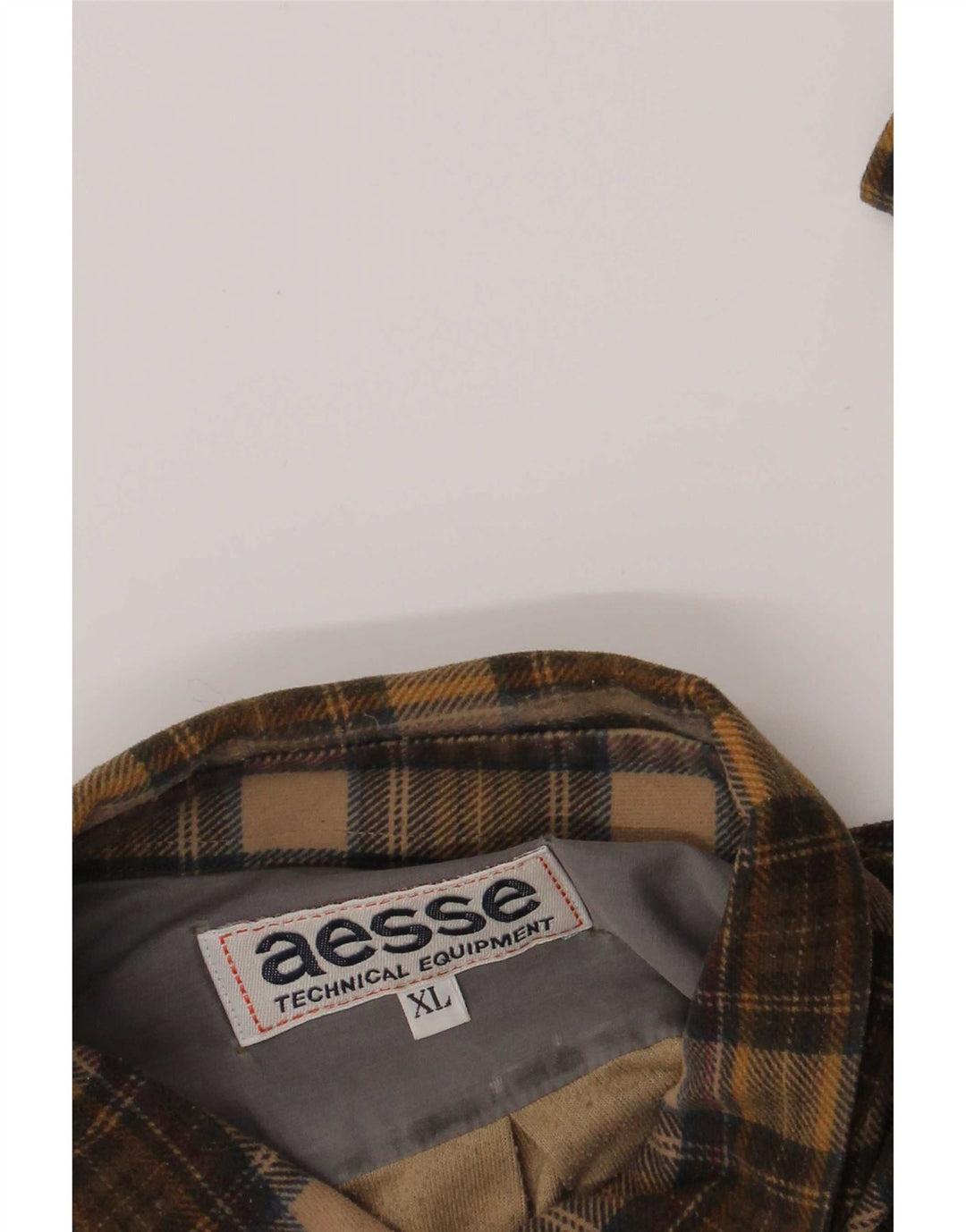 Aesse Mens Flannel Shirt XL Brown Plaid