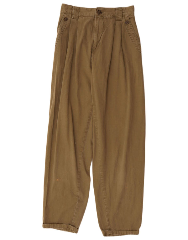 Topshop Womens High Waist Pegged Casual Trousers UK 6 XS W26 L28 Khaki
