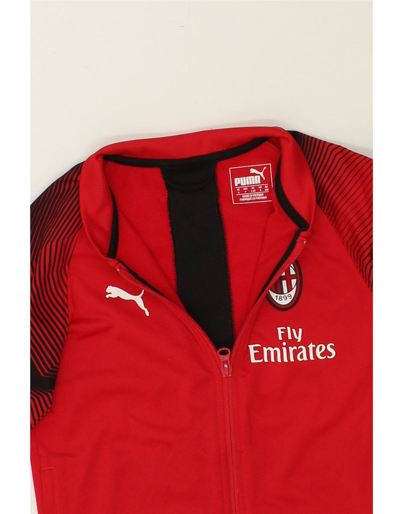 PUMA Boys AC Milan Graphic Tracksuit Top Jacket 7-8 Years Red Striped | Vintage Puma | Thrift | Second-Hand Puma | Used Clothing | Messina Hembry 