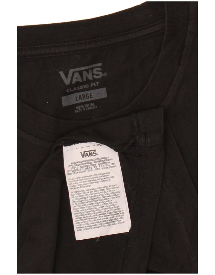 VANS Mens Classic Fit T-Shirt Top Large Black Cotton