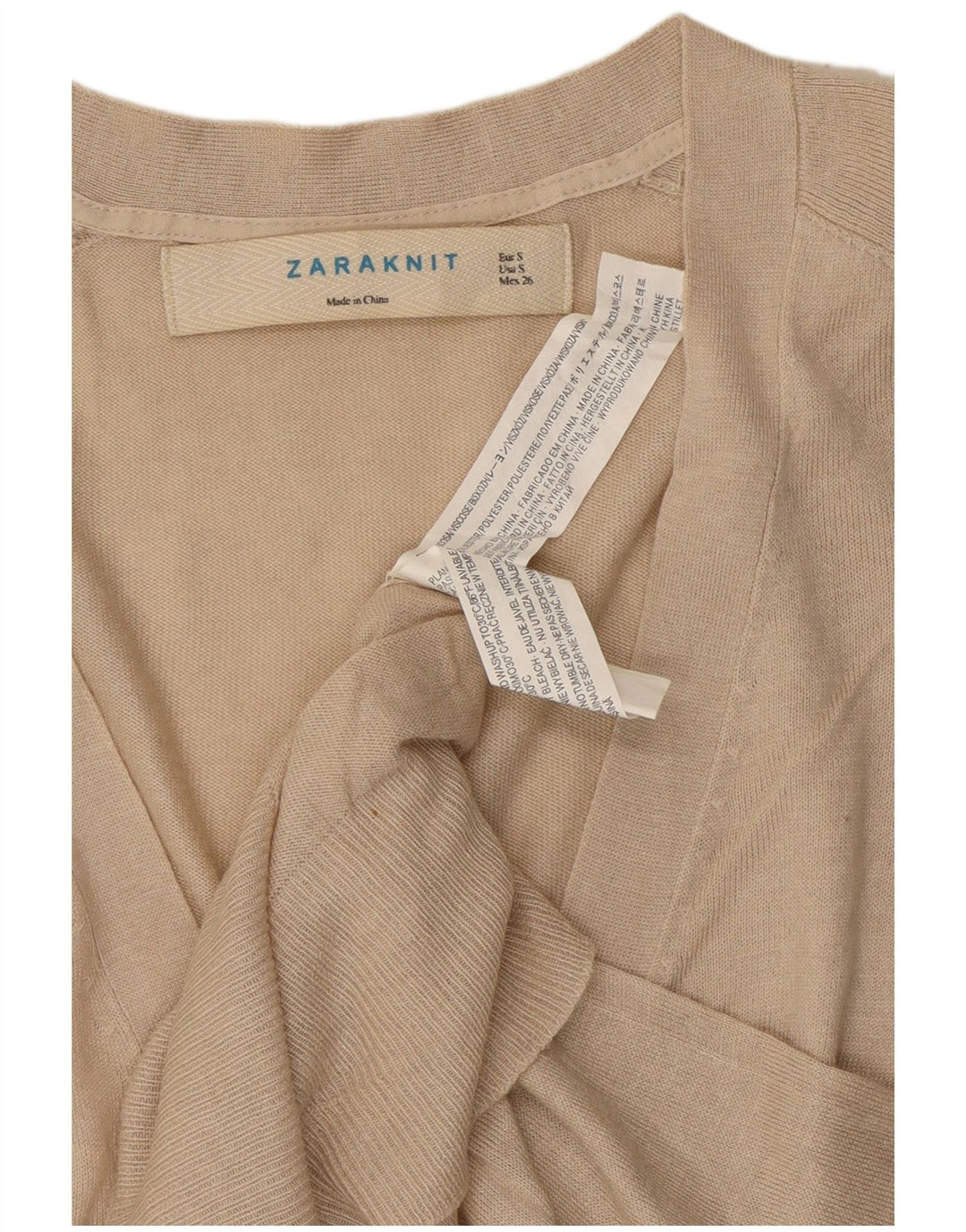 ZARA Womens Cardigan Sweater UK 10 Small Off White Viscose