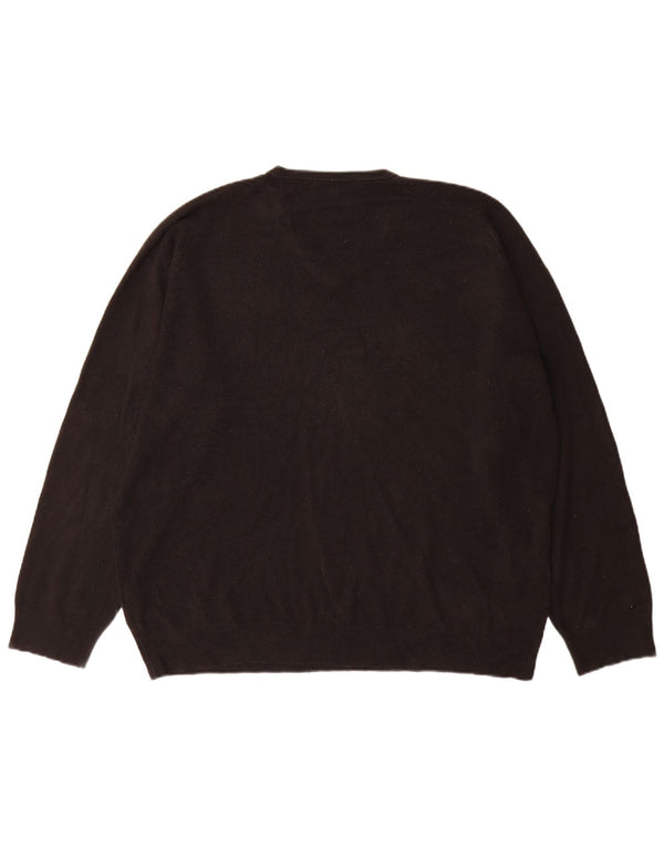 Marks & Spencer Mens V-Neck Jumper Sweater 2XL Black Acrylic
