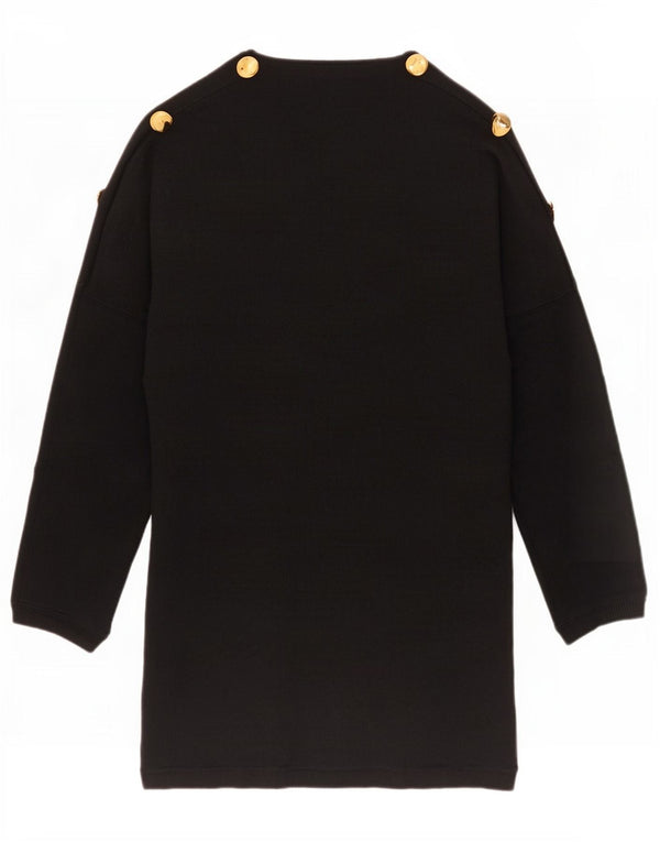 Vintage Womens Longline Cardigan Sweater UK 10 Small Black