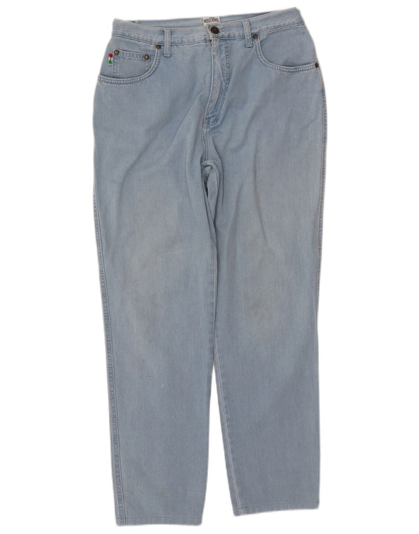 MOSCHINO Womens High Waist Tapered Jeans W33 L27 Blue Cotton
