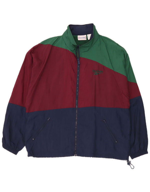 Reebok Mens Tracksuit Top Jacket UK 40 Large Multicoloured Colourblock